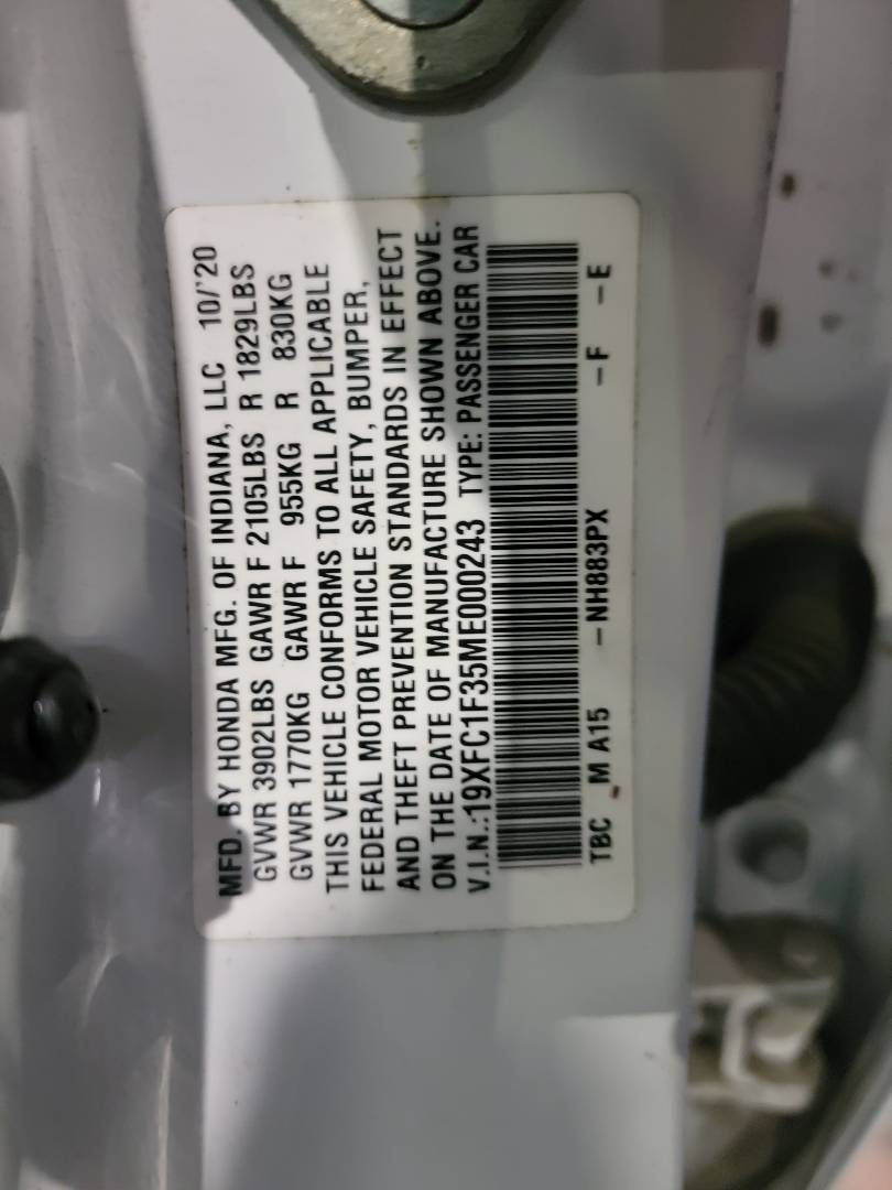 2021 HONDA CIVIC — 85 261 Miles — Lot E000243 — Main - Marhaba Auctions Used Cars - Image 10