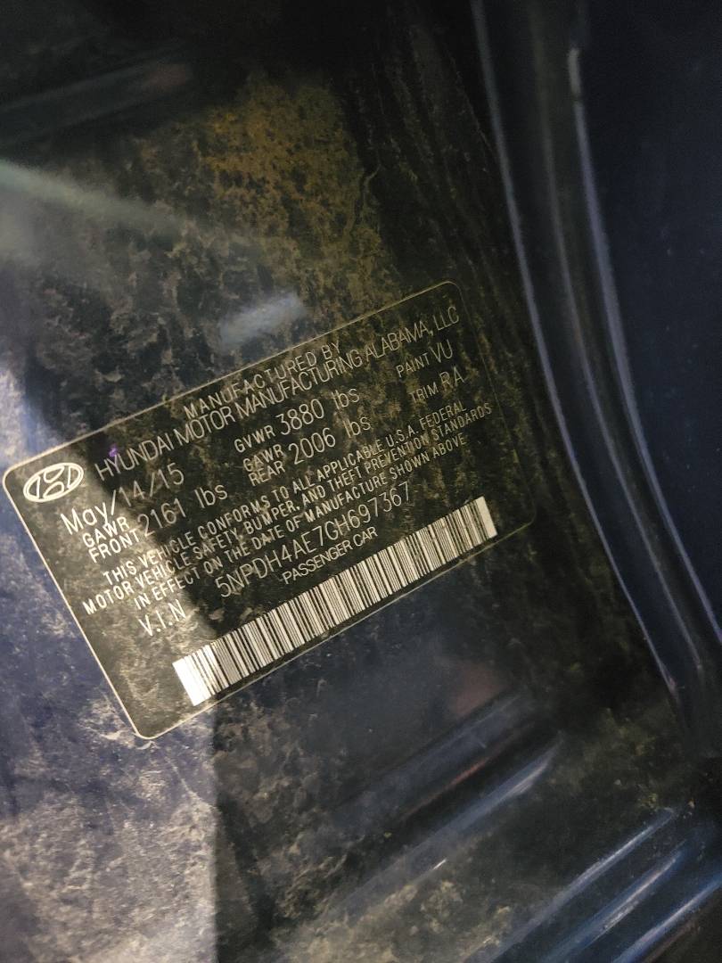 2016 HYUNDAI ELANTRA — 133966 Miles — Lot H697367 — Main - Marhaba Auctions Used Cars - Image 8