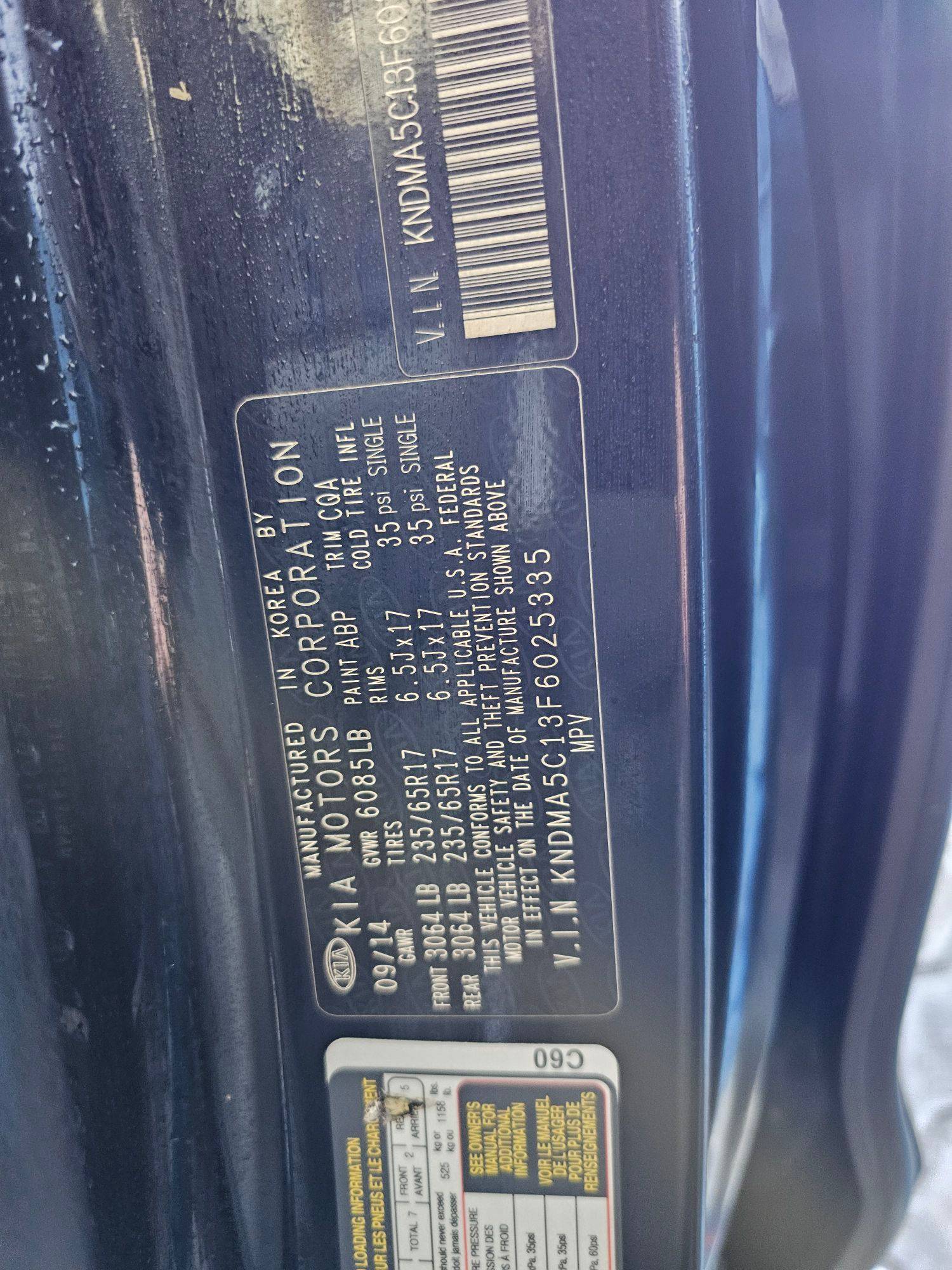 2015 KIA SEDONA — 182177 Miles — Lot 3F6025335 — Souq - Marhaba Auctions Used Cars - Image 10