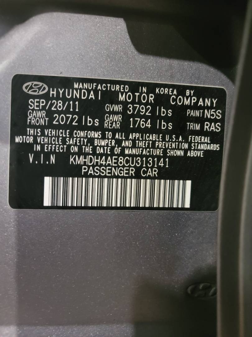 2012 HYUNDAI ELANTRA — 168669 Miles — Lot 313141 — Main - Marhaba Auctions Used Cars - Image 11