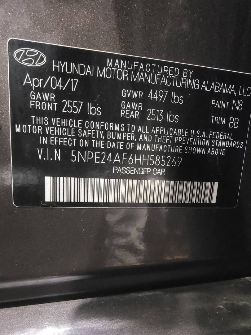 HYUNDAI SONATA 2017 - Marhaba Auction Used Cars - Image 3