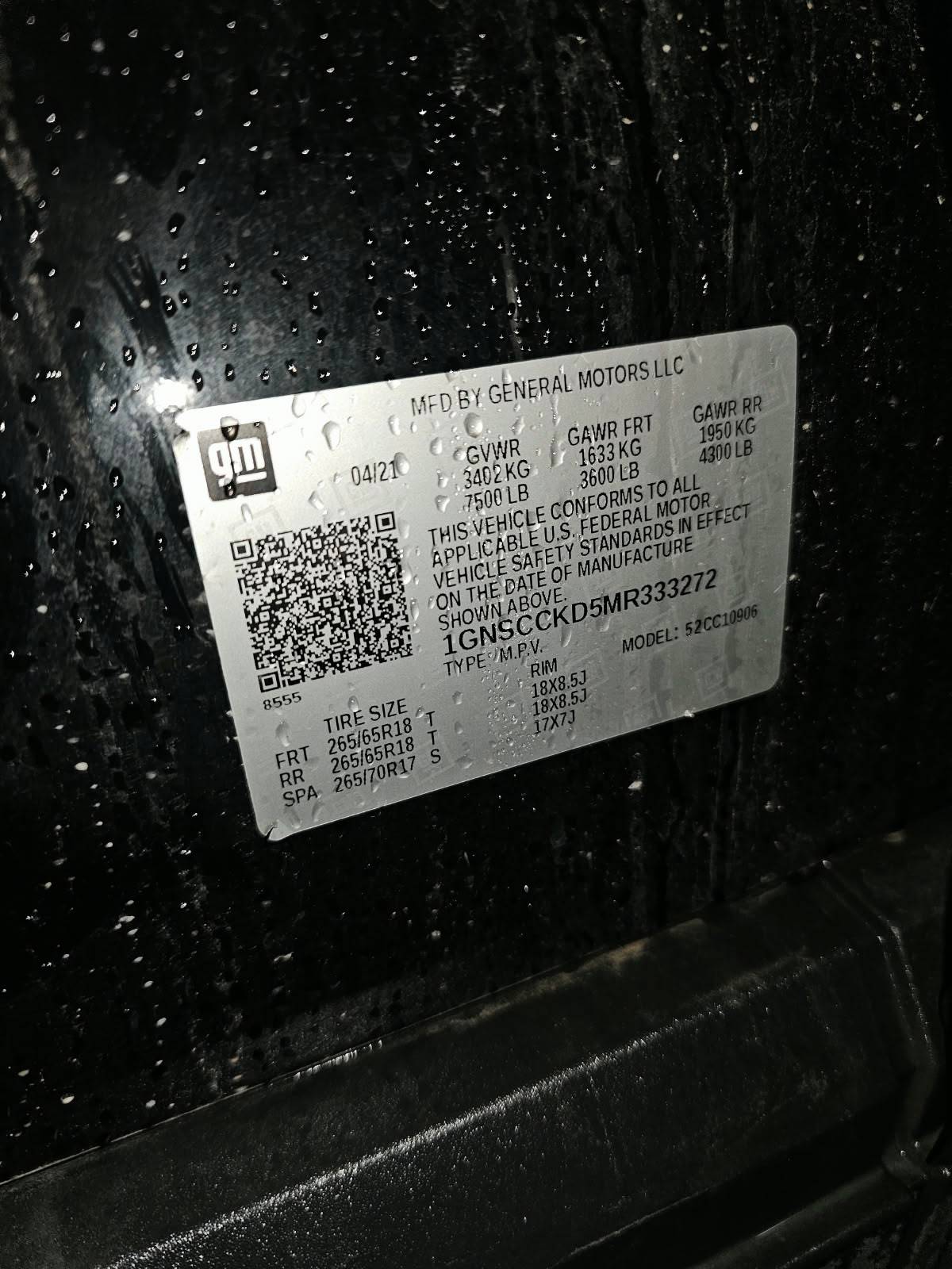 2021 CHEVROLET SUBURBAN — Lot MR333272 - Marhaba Auctions Used Cars - Image 10