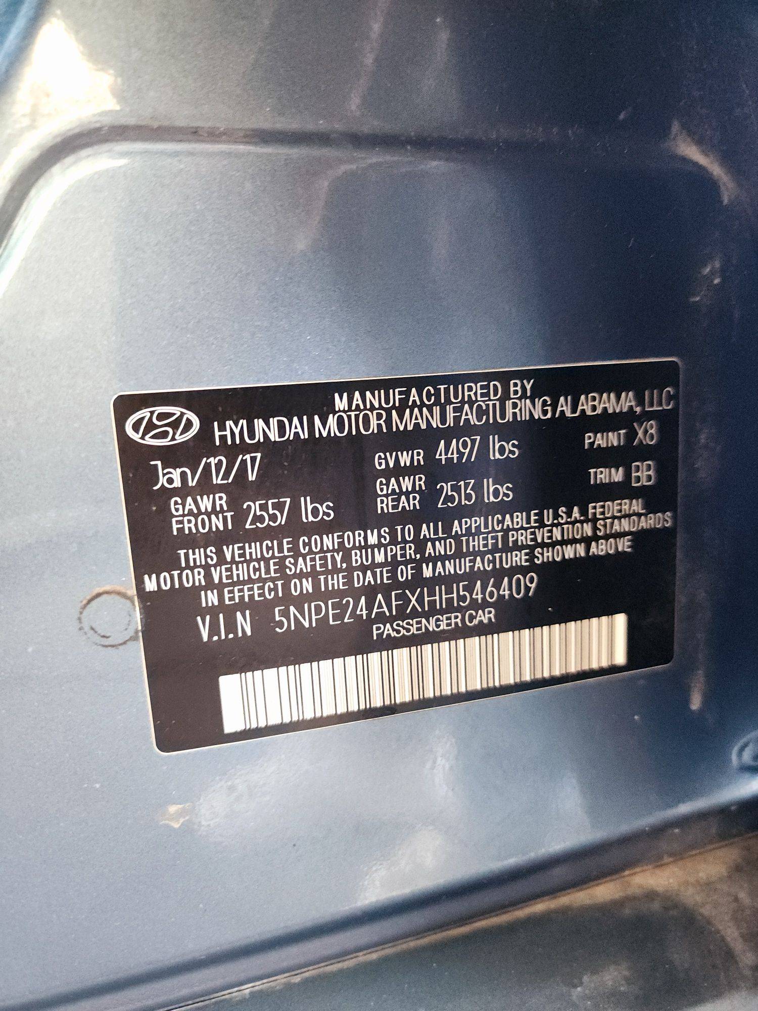 2017 HYUNDAI SONATA — 120533 Miles — Lot 40718816 — Souq - Marhaba Auctions Used Cars - Image 9