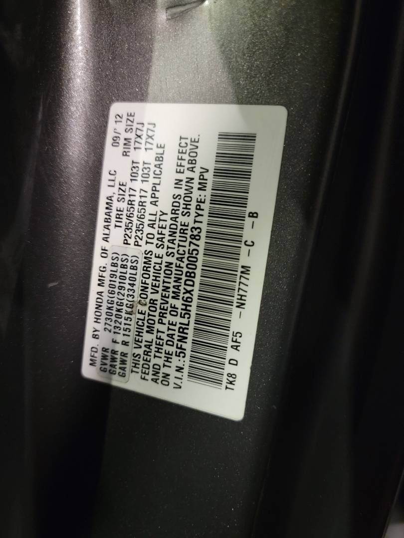 2013 HONDA ODYSSEY — 229645 Miles — Lot 05783 — Main - Marhaba Auctions Used Cars - Image 8