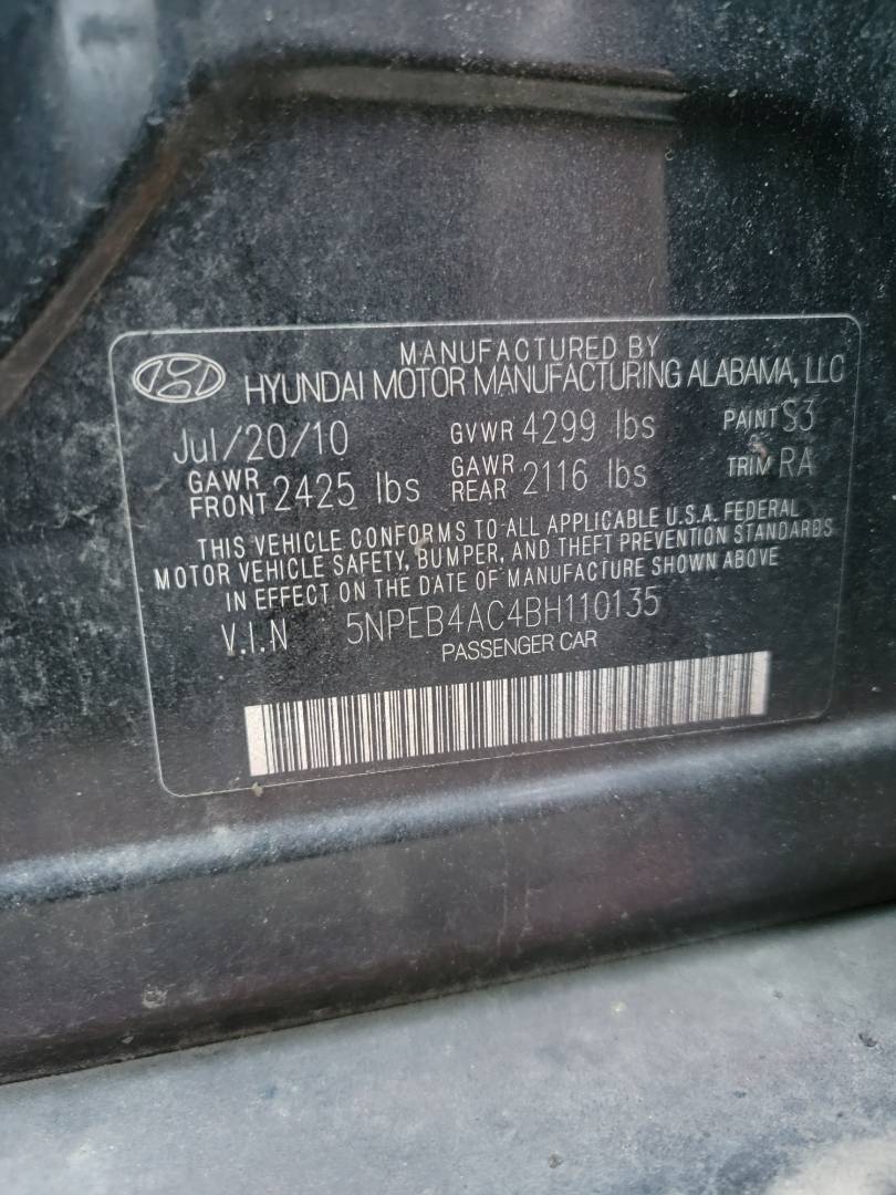 2011 HYUNDAI SONATA — 165952 Miles — Lot 79135933 - Marhaba Auctions Used Cars - Image 9