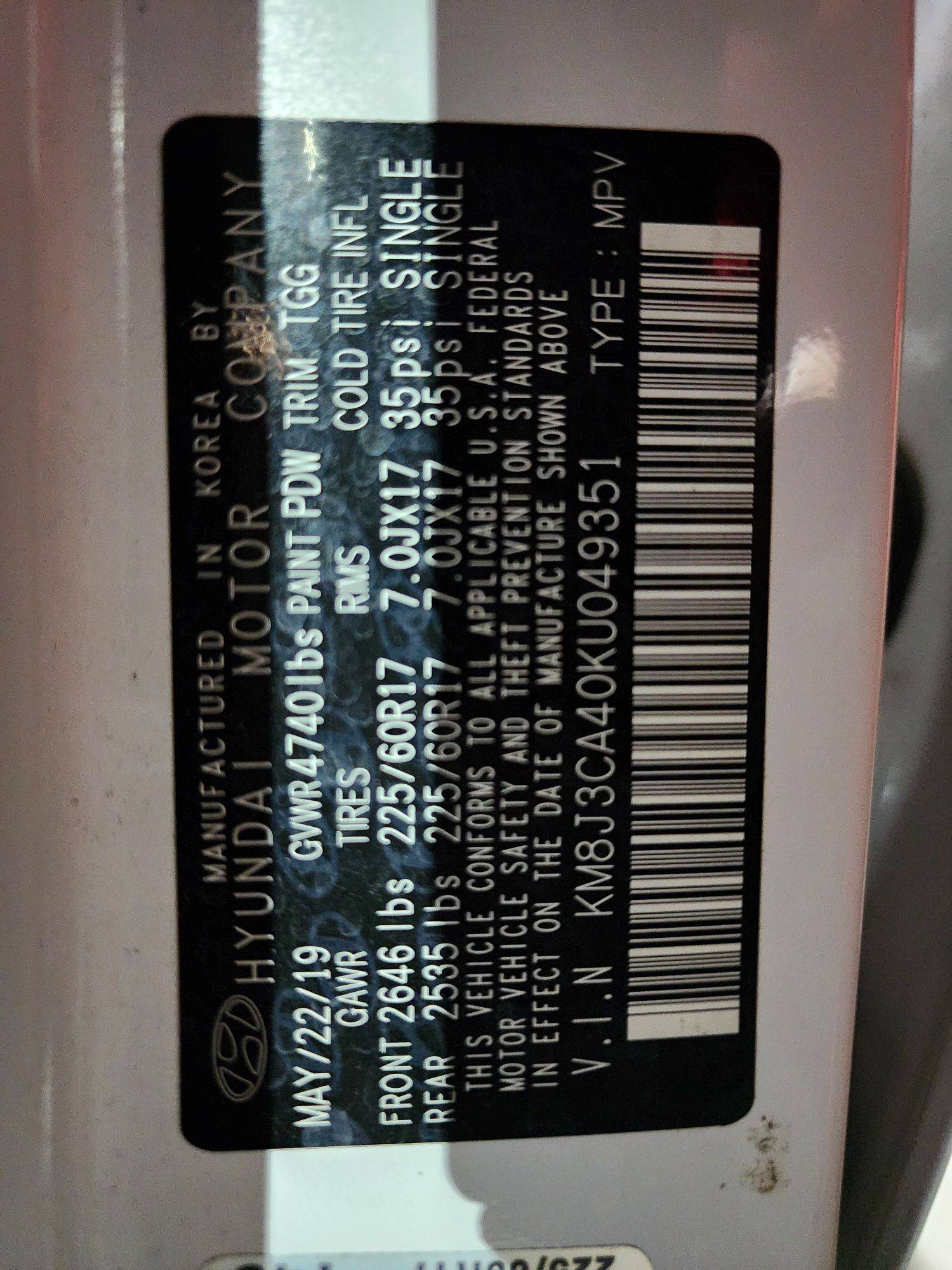 HYUNDAI TUCSON 2019 - Marhaba Auction Used Cars - Image 10