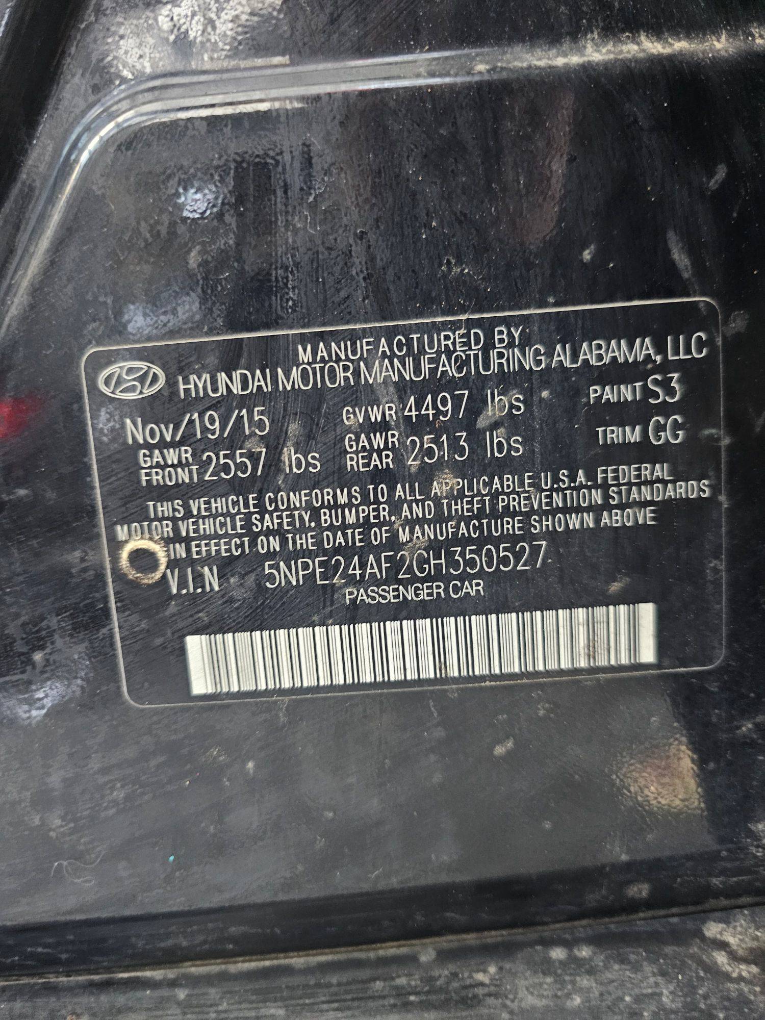 2016 HYUNDAI SONATA — 117245 Miles — Lot 2GH350527 — Main - Marhaba Auctions Used Cars - Image 9