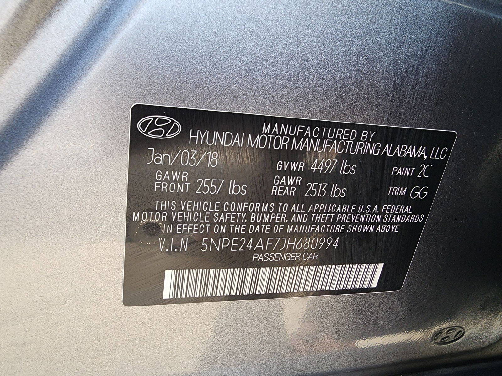 2018 HYUNDAI SONATA — 43125 Miles — Lot 80994 - Marhaba Auctions Used Cars - Image 5