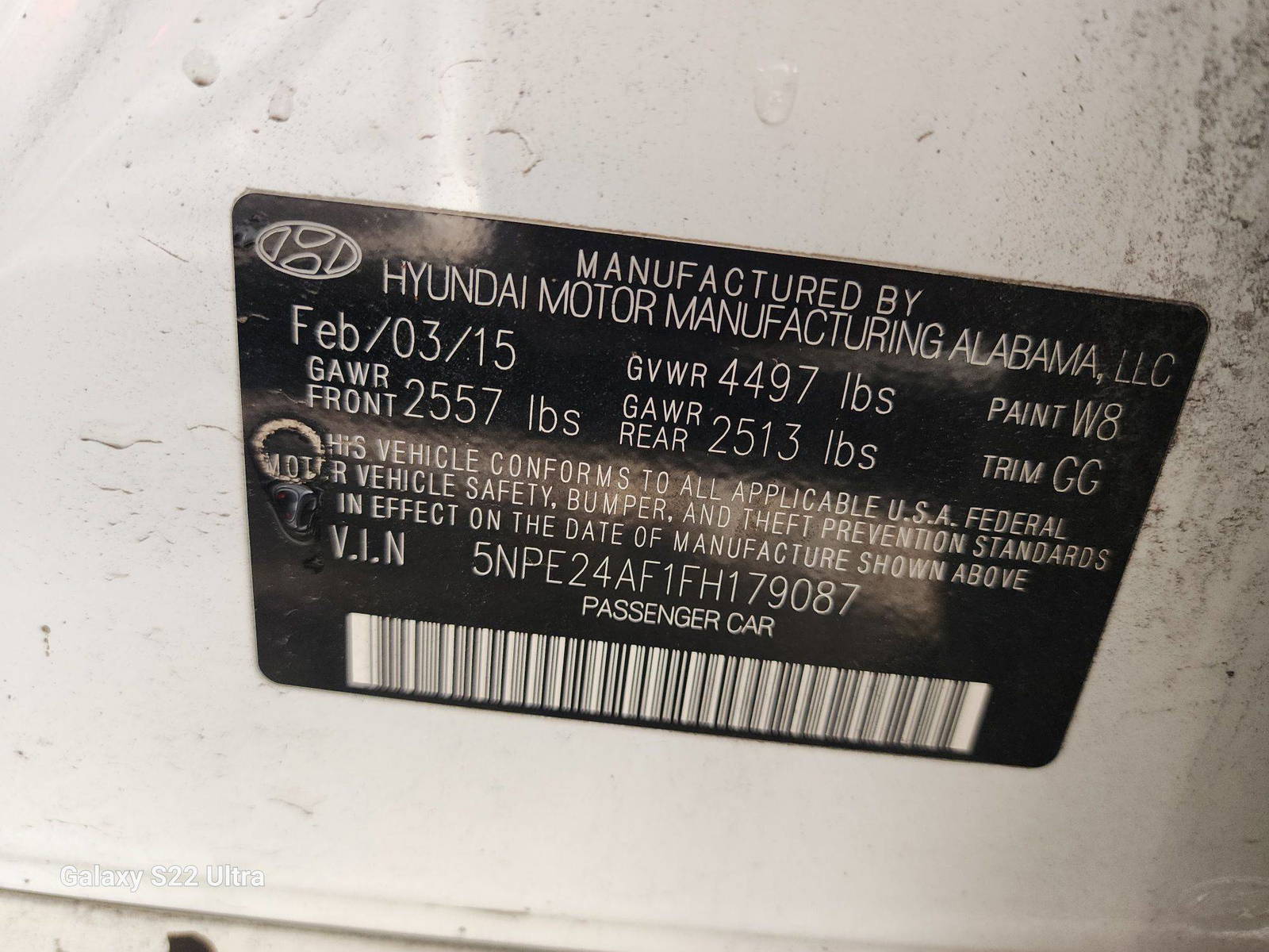 2015 HYUNDAI SONATA — 182945 Miles — Lot 40165194 - Marhaba Auctions Used Cars - Image 11