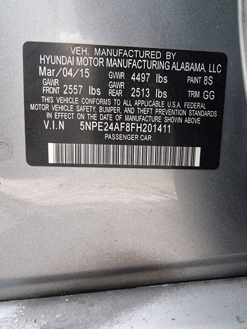 2015 HYUNDAI SONATA — 124242 Miles — Lot 215487 — Ind. 12 - Marhaba Auctions Used Cars - Image 9