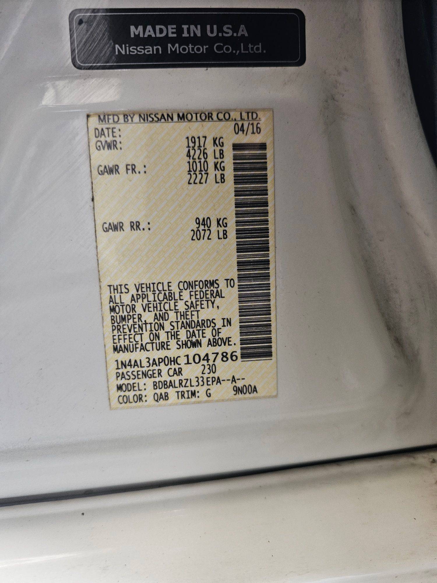 NISSAN ALTIMA 2017 - Marhaba Auction Used Cars - Image 10