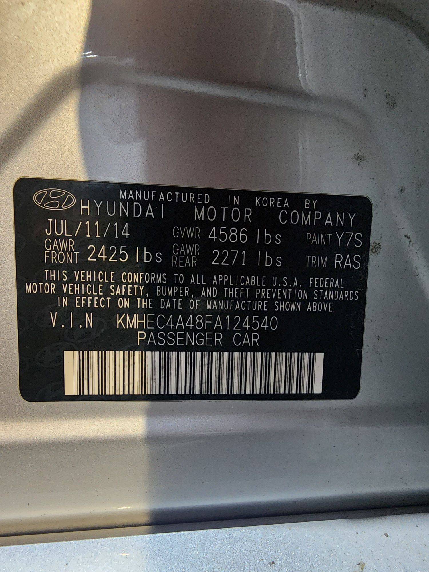 2015 HYUNDAI SONATA — 157144 Miles — Lot 124540 — Al Quoz - Marhaba Auctions Used Cars - Image 10