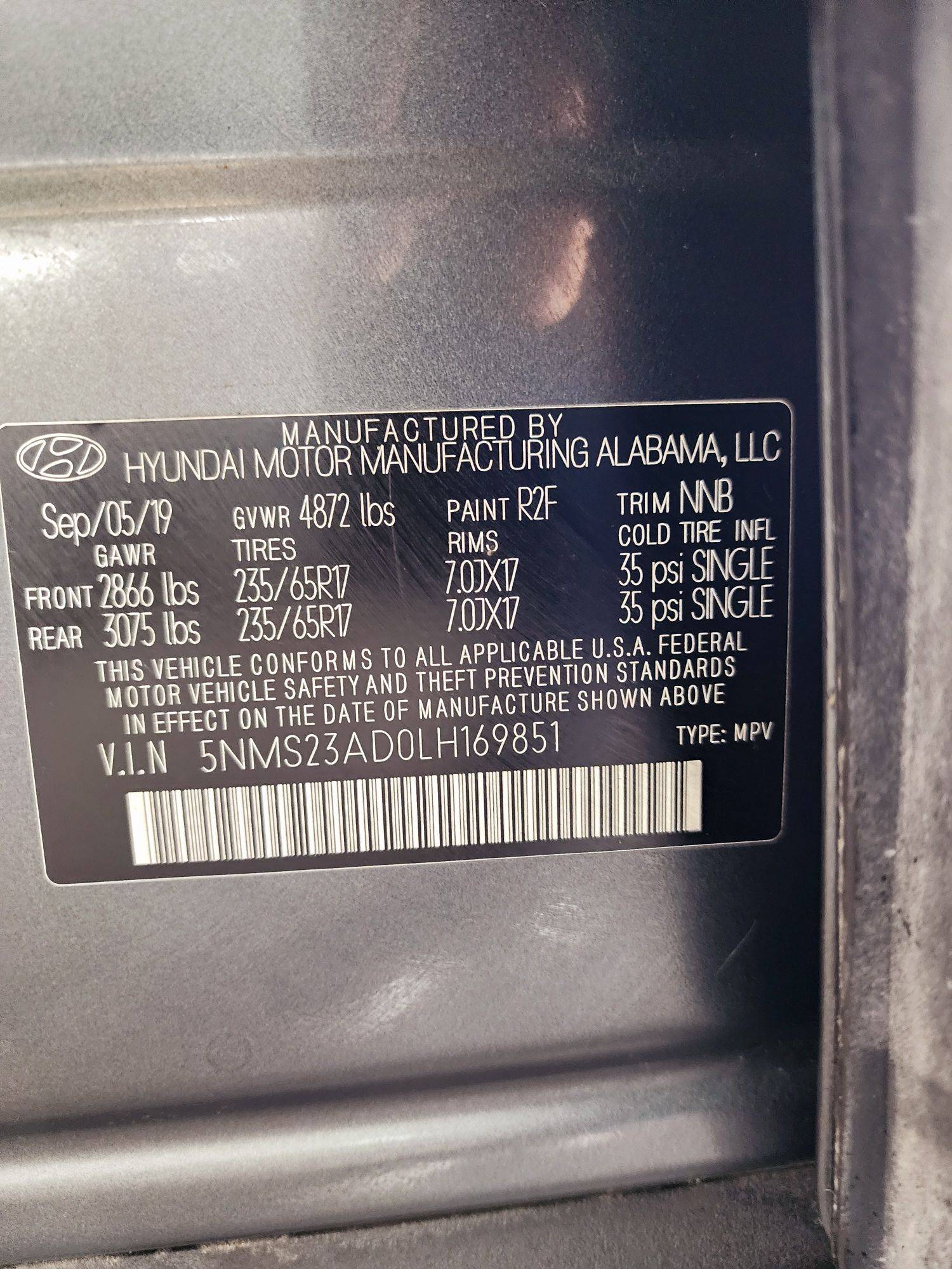 2020 HYUNDAI SANTA FE — 79799 Miles — Lot 67795954 — Main - Marhaba Auctions Used Cars - Image 9