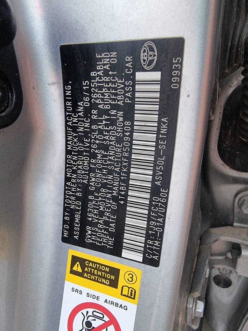 2015 TOYOTA CAMRY — 165700 Miles — Lot 509408 - Marhaba Auctions Used Cars - Image 7