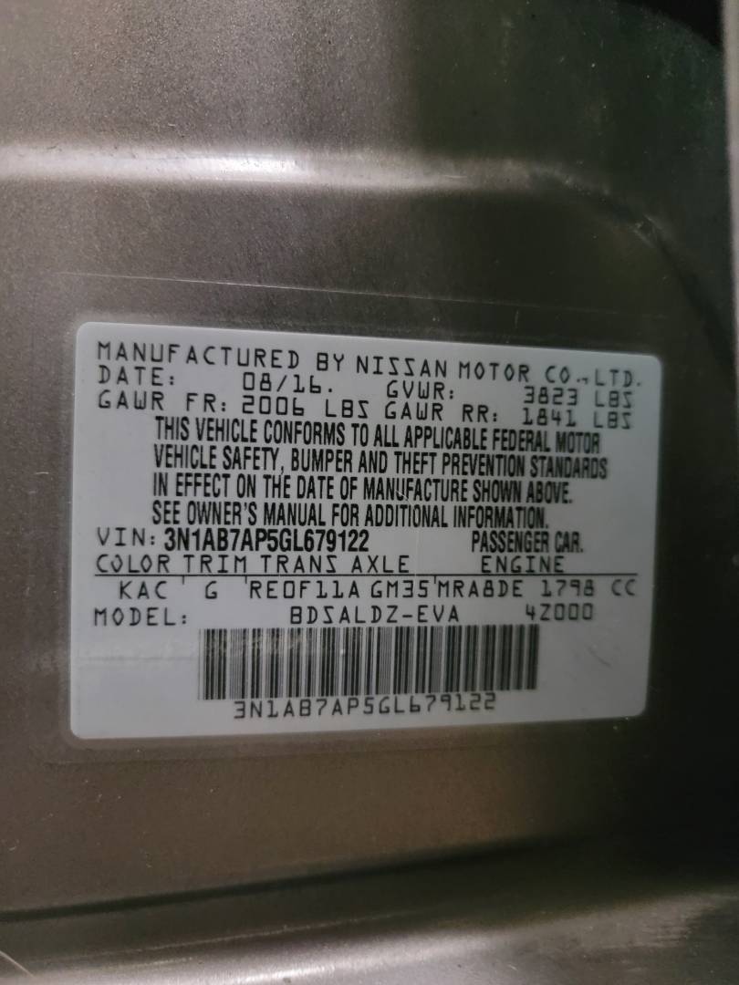 2016 NISSAN SENTRA — 60034 Miles — Lot 38398005 - Marhaba Auctions Used Cars - Image 9