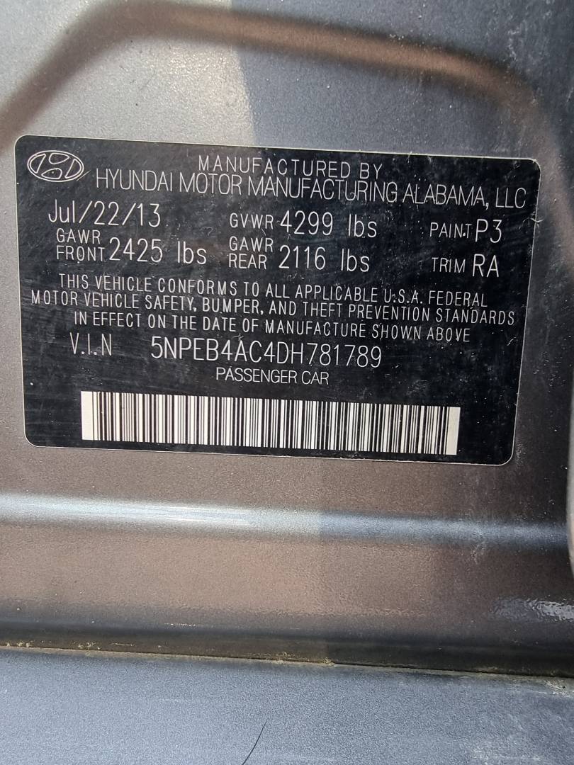 2013 HYUNDAI SONATA — 156671 Miles — Lot 321546 — Ind. 12 - Marhaba Auctions Used Cars - Image 8