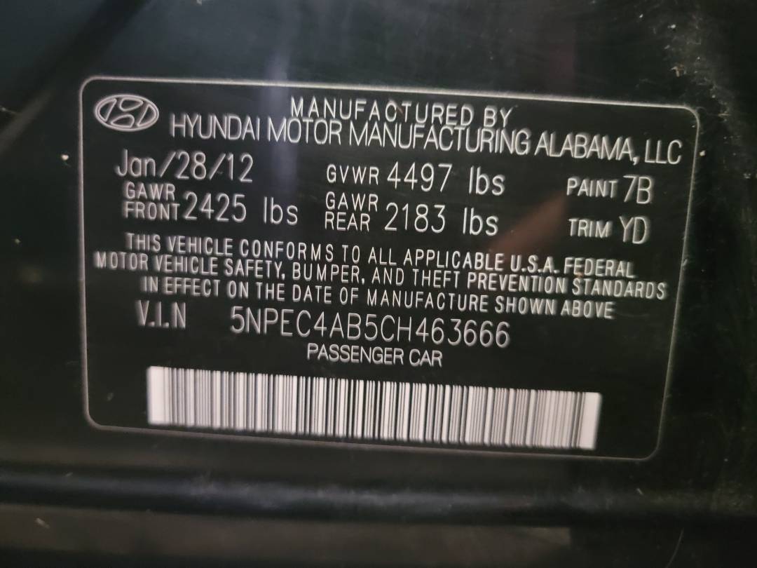 2012 HYUNDAI SONATA — 250100 Miles — Lot 39213074 — Main - Marhaba Auctions Used Cars - Image 9