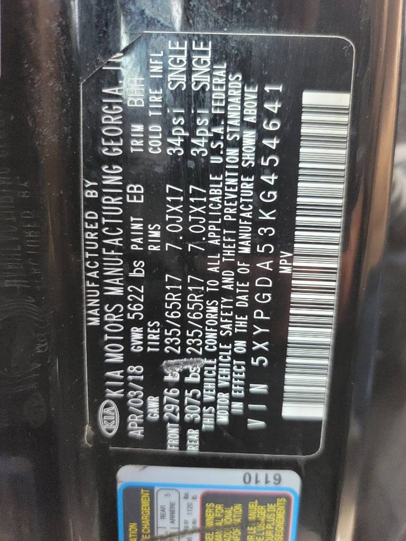 2019 KIA SORENTO — 162361 Miles — Lot KG454641 - Marhaba Auctions Used Cars - Image 10