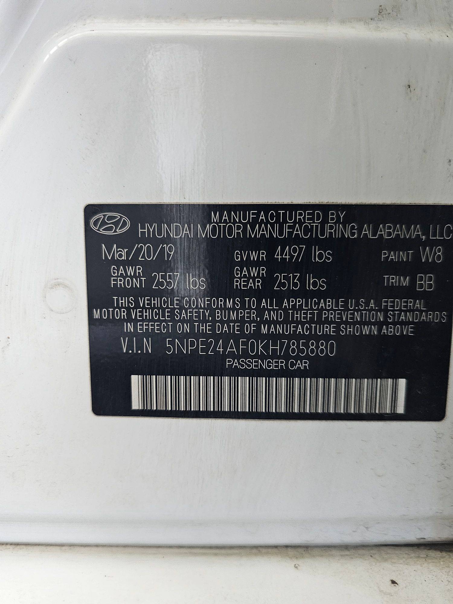 HYUNDAI SONATA 2019 - Marhaba Auction Used Cars - Image 9