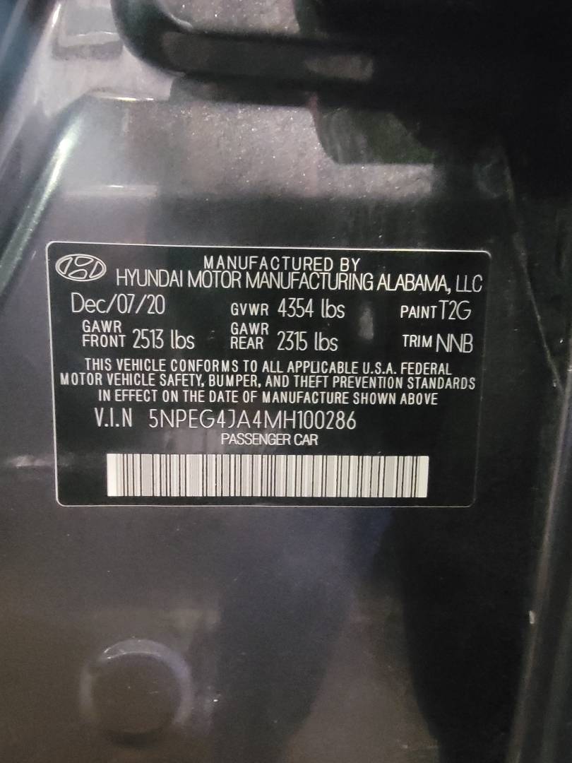 2021 HYUNDAI SONATA — 89559 Miles — Lot A4MH100286 — Main - Marhaba Auctions Used Cars - Image 10