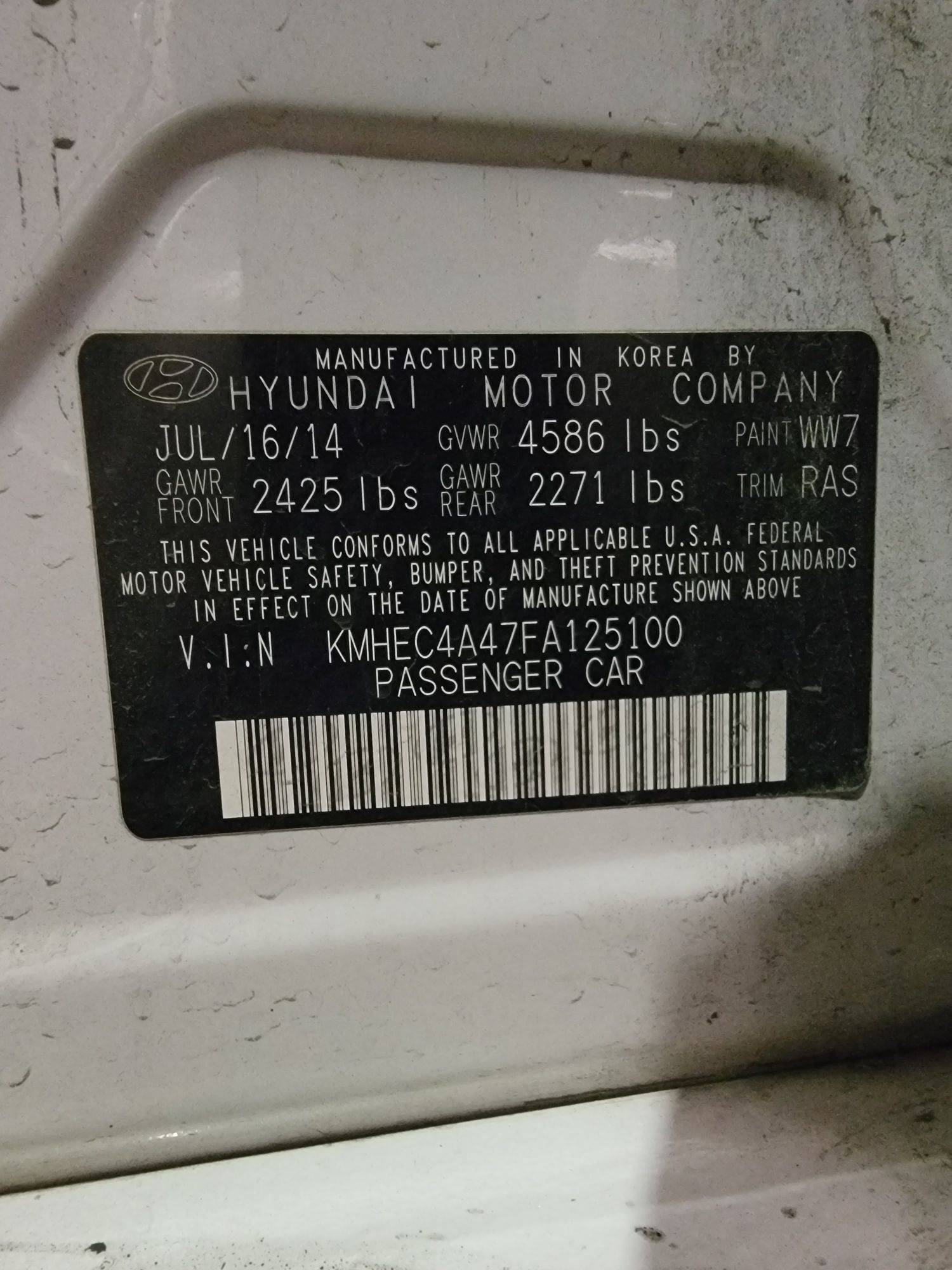 HYUNDAI SONATA 2015 - Marhaba Auction Used Cars - Image 10