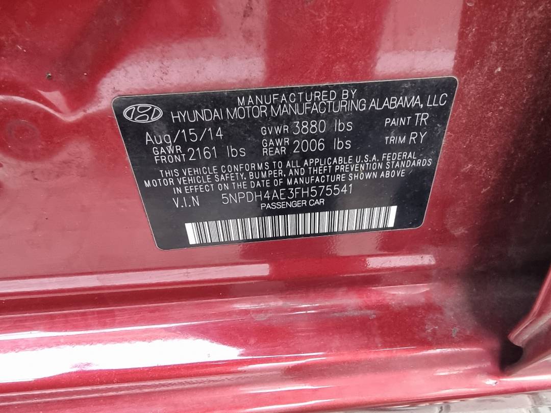 HYUNDAI ELANTRA 2015 - Marhaba Auction Used Cars - Image 10
