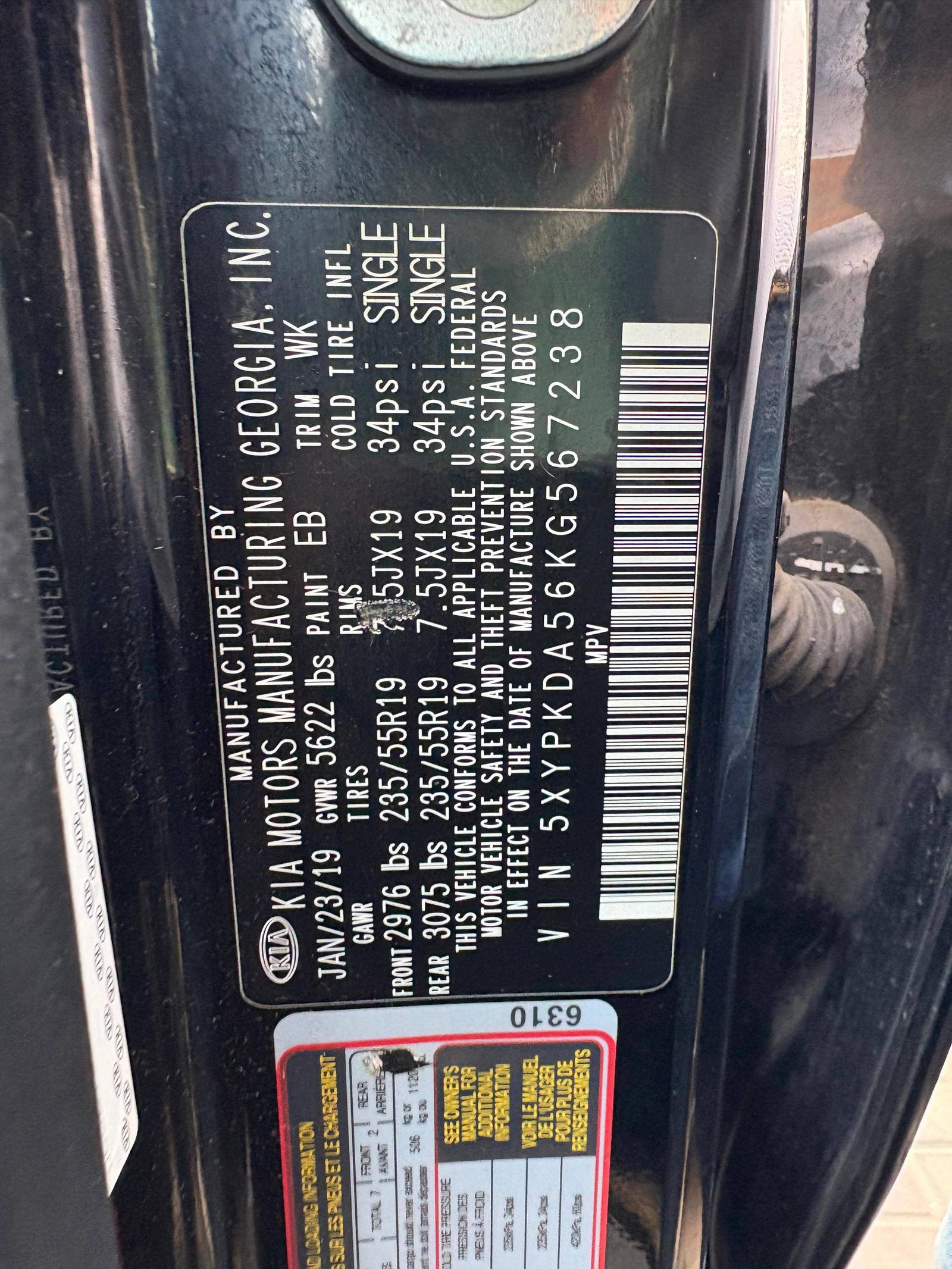 2019 KIA SORENTO — 127478 Miles — Lot 215487 — Ind. 12 - Marhaba Auctions Used Cars - Image 10