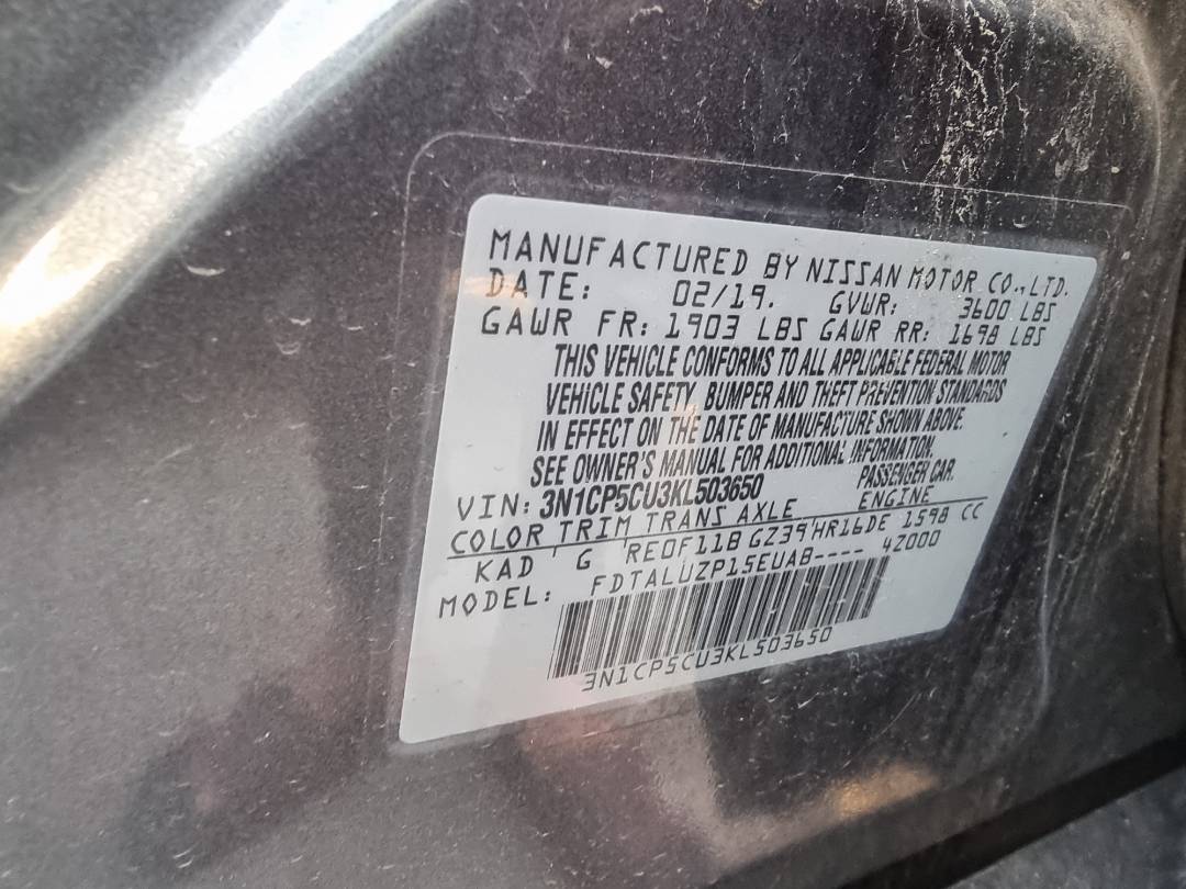 2019 NISSAN KICKS — 129498 Miles — Lot L503650 — Ind. 12 - Marhaba Auctions Used Cars - Image 6