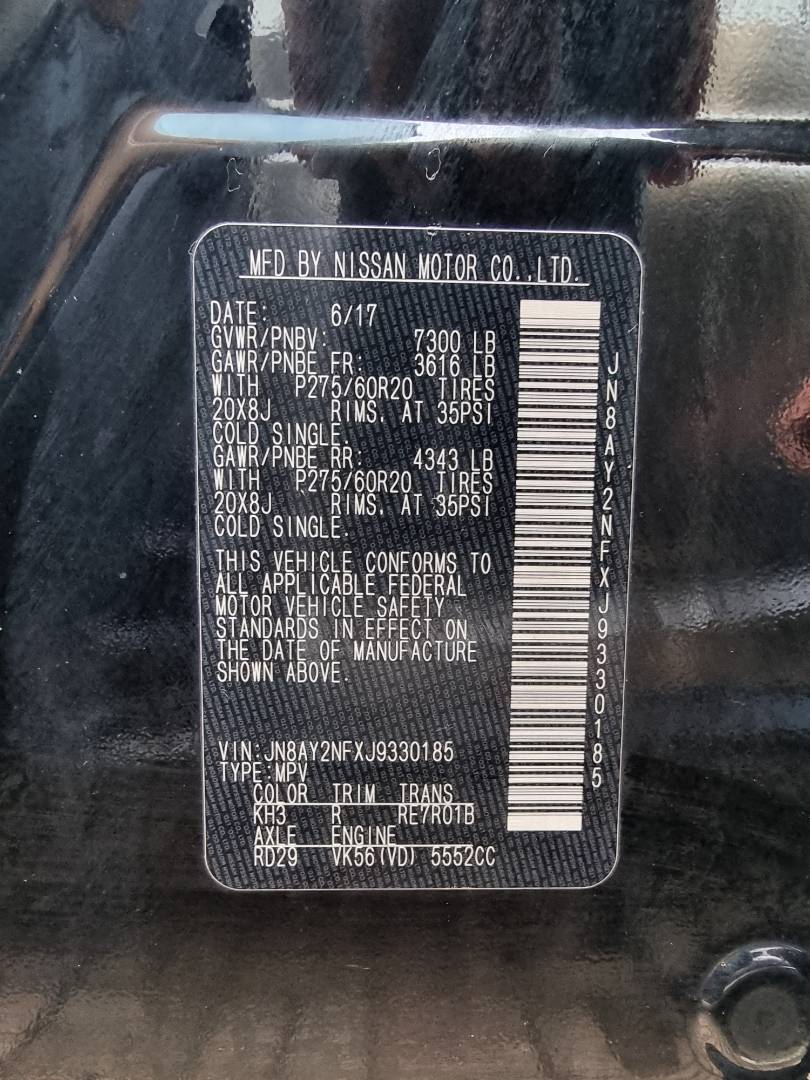 2018 NISSAN ARMADA — 126479 Miles — Lot 330185 — Souq - Marhaba Auctions Used Cars - Image 10