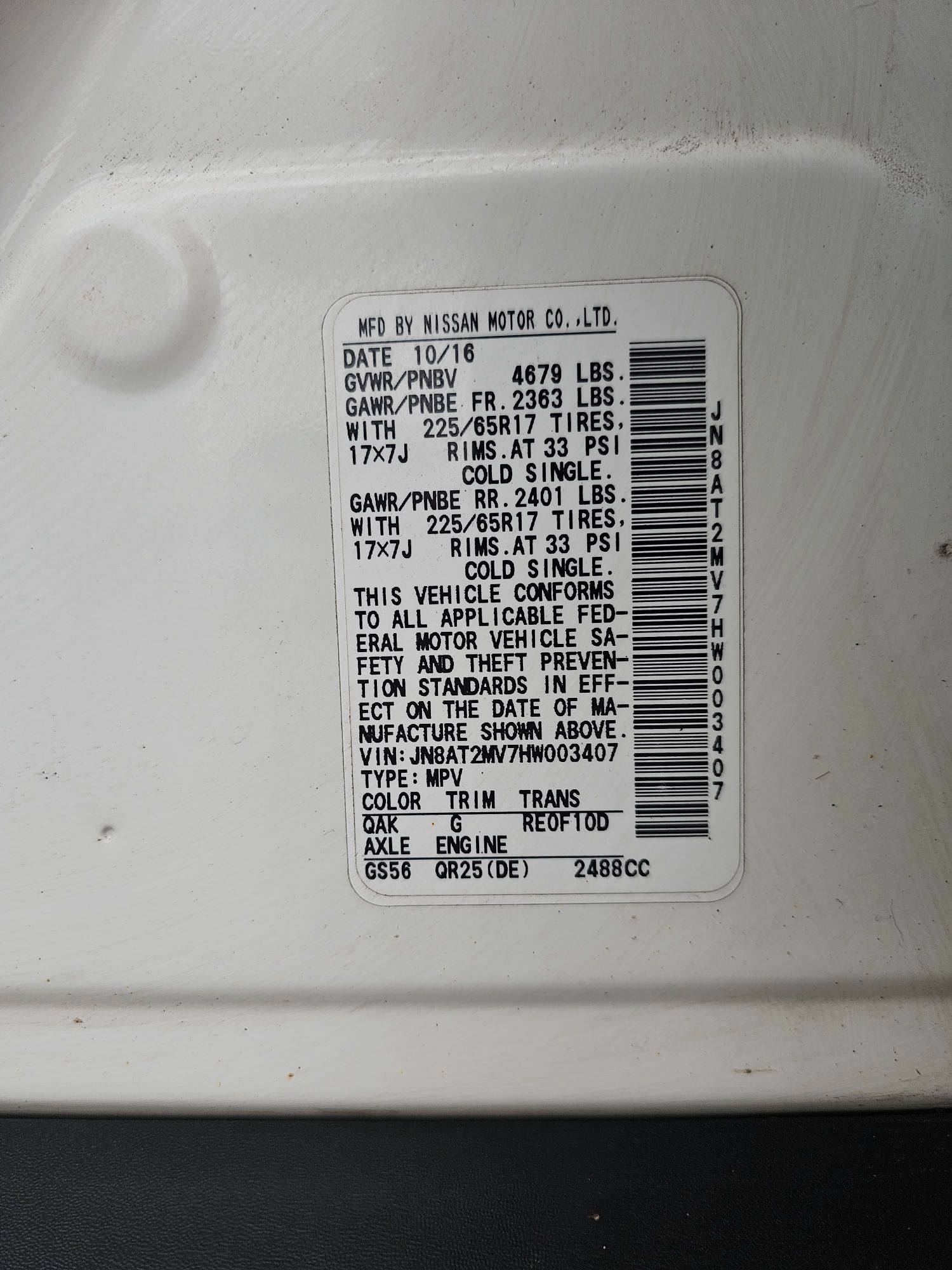 NISSAN ROGUE 2017 - Marhaba Auction Used Cars - Image 9