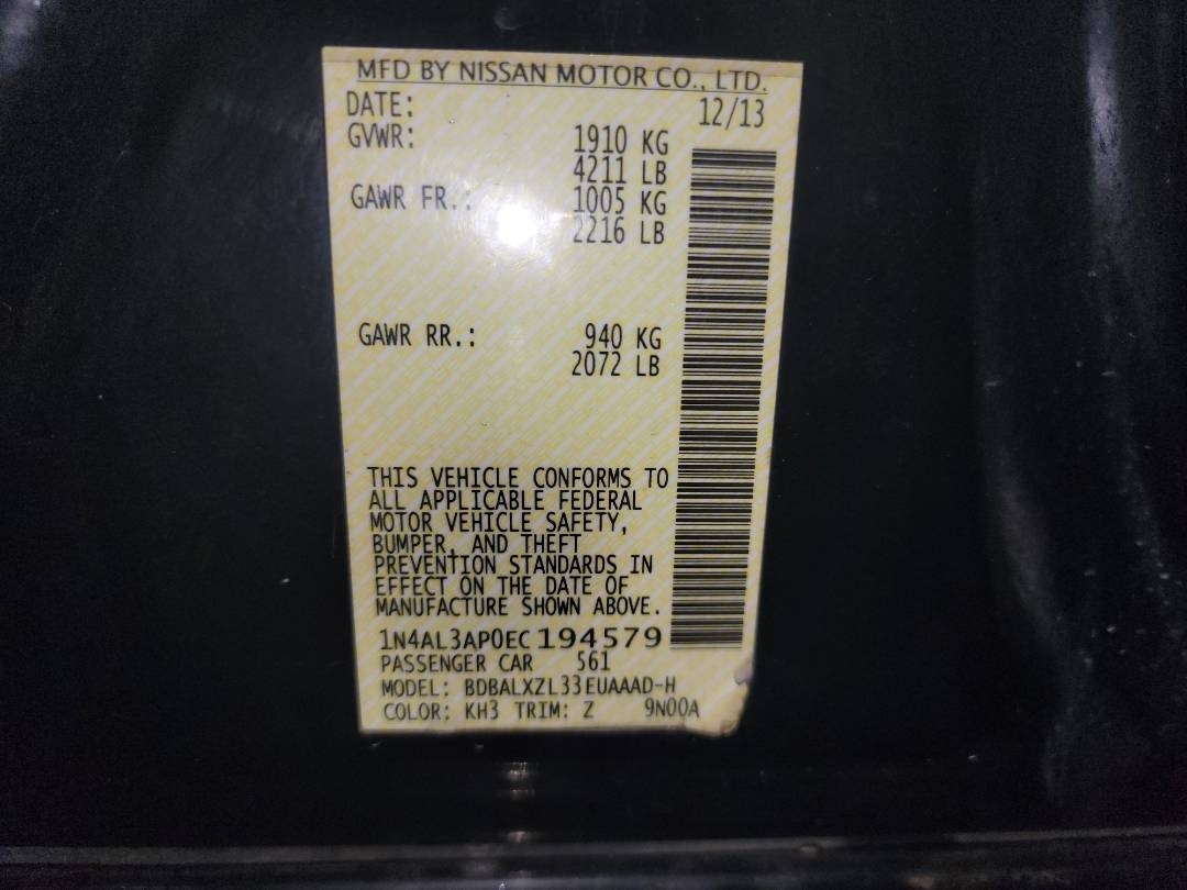 2014 NISSAN ALTIMA — 188101 Miles — Lot C194579 - Marhaba Auctions Used Cars - Image 11
