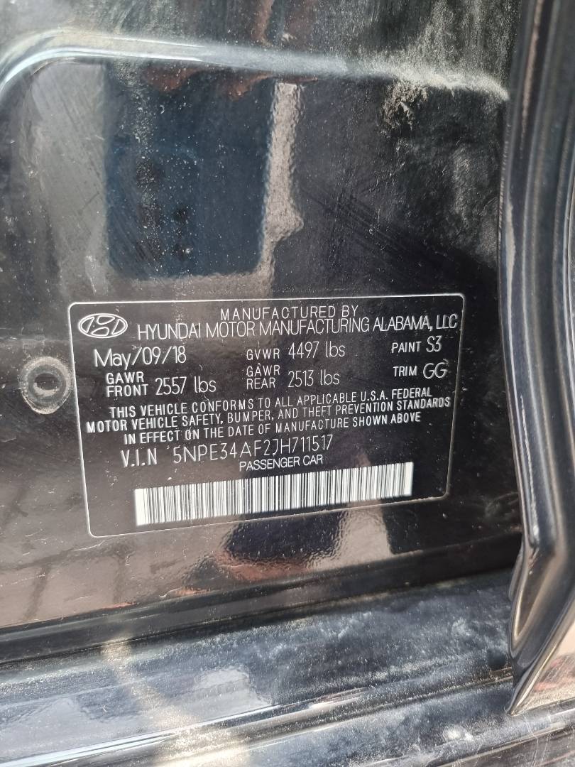 2018 HYUNDAI SONATA — 98477 Miles — Lot 124587 — Main - Marhaba Auctions Used Cars - Image 5