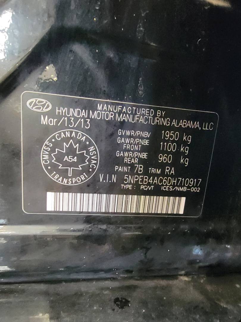 2013 HYUNDAI SONATA — 199656 KM — Lot 12149021 — Main - Marhaba Auctions Used Cars - Image 10