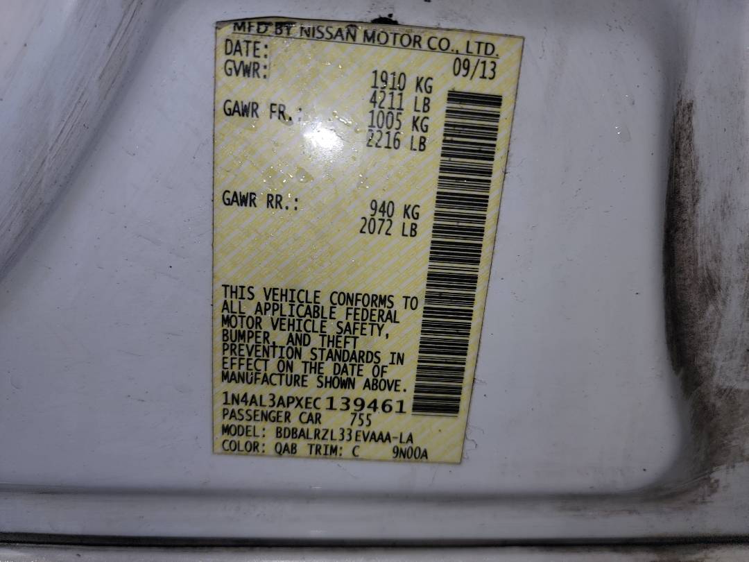 2014 NISSAN ALTIMA — 180038 Miles — Lot 72714233 - Marhaba Auctions Used Cars - Image 10