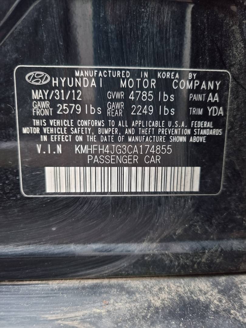 2012 HYUNDAI AZERA — 146122 Miles — Lot 1225732 — Souq - Marhaba Auctions Used Cars - Image 9