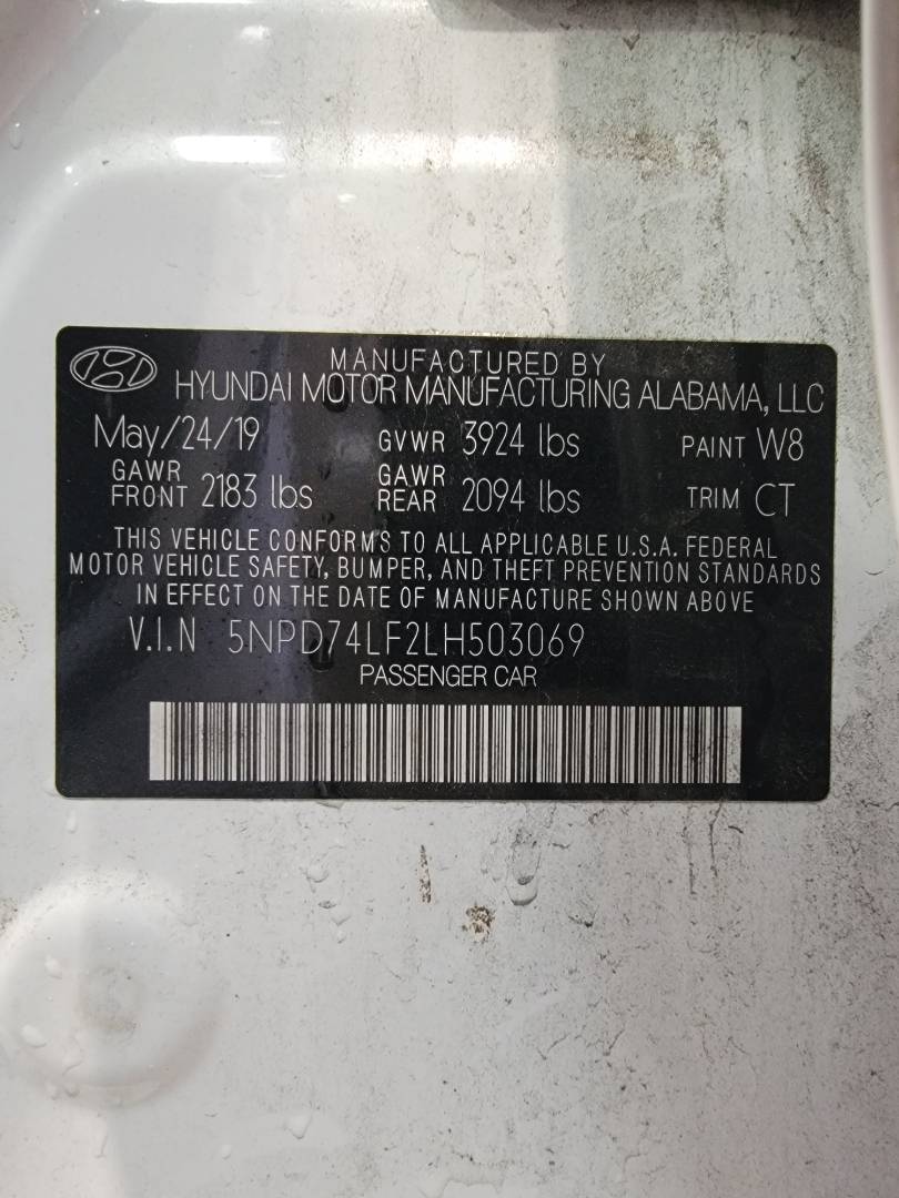 2020 HYUNDAI ELANTRA — 115976 Miles — Lot H503069 — Main - Marhaba Auctions Used Cars - Image 10