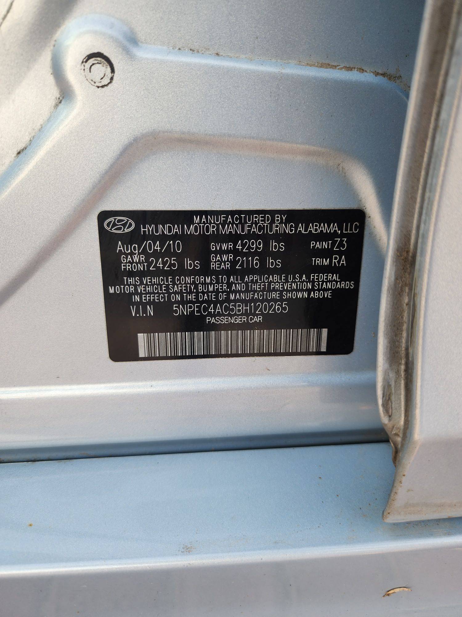 2011 HYUNDAI SONATA — 152009 Miles — Lot 36979100 — Souq - Marhaba Auctions Used Cars - Image 9