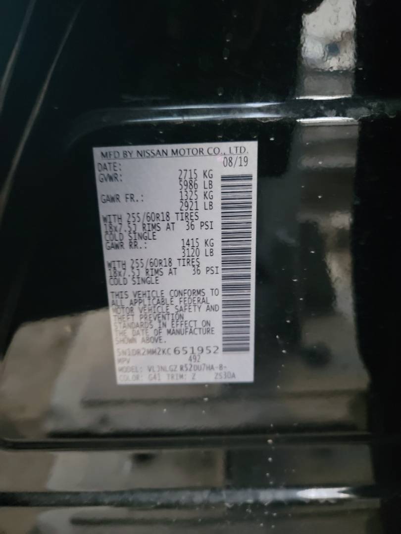 2019 NISSAN PATHFINDER — 61069 Miles — Lot 651952 — Main - Marhaba Auctions Used Cars - Image 11
