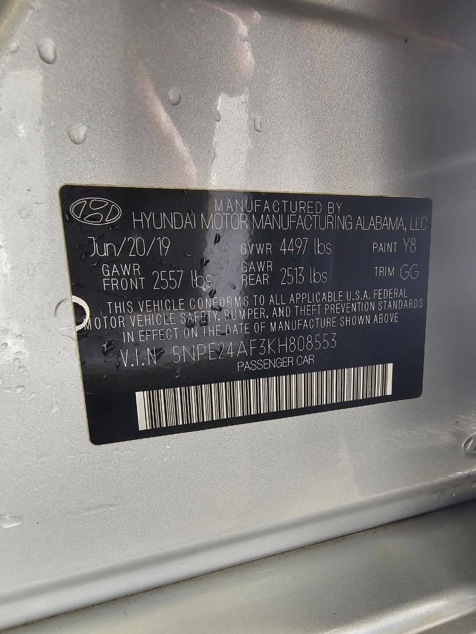 HYUNDAI SONATA 2019 - Marhaba Auction Used Cars - Image 9