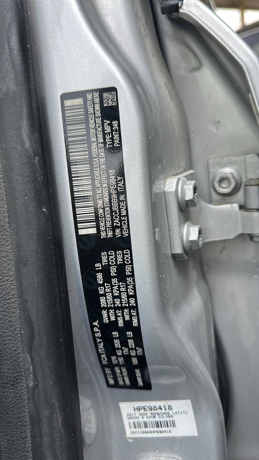 2017 JEEP RENEGADE LATITUDE — 137596 Miles — Lot HPE98418 — Souq - Marhaba Auctions Used Cars - Image 6