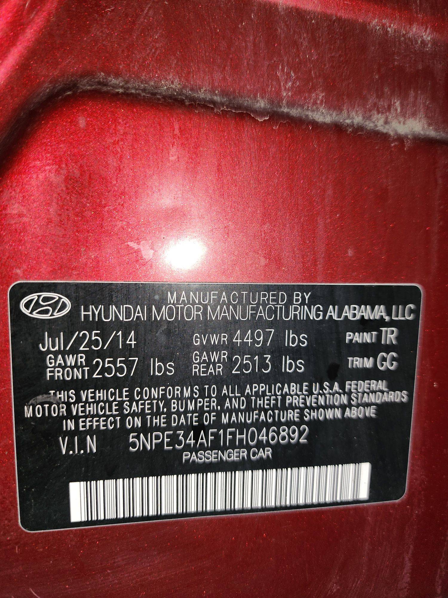 2015 HYUNDAI SONATA — 95075 Miles — Lot 85083734 — Main - Marhaba Auctions Used Cars - Image 9