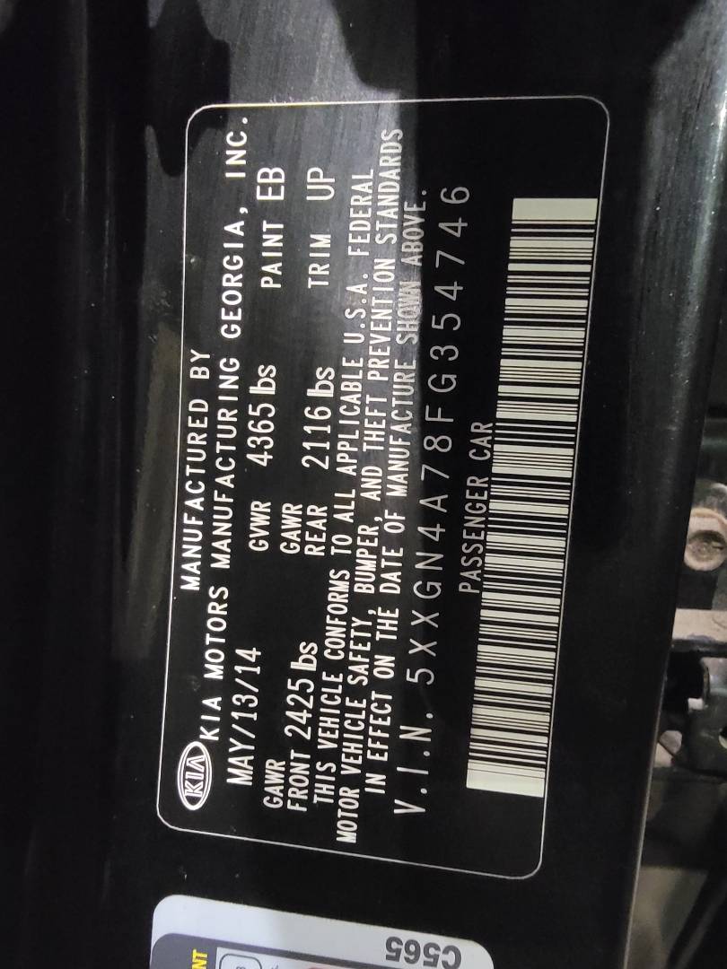 2015 KIA OPTIMA — 96443 Miles — Lot 37974119 - Marhaba Auctions Used Cars - Image 3