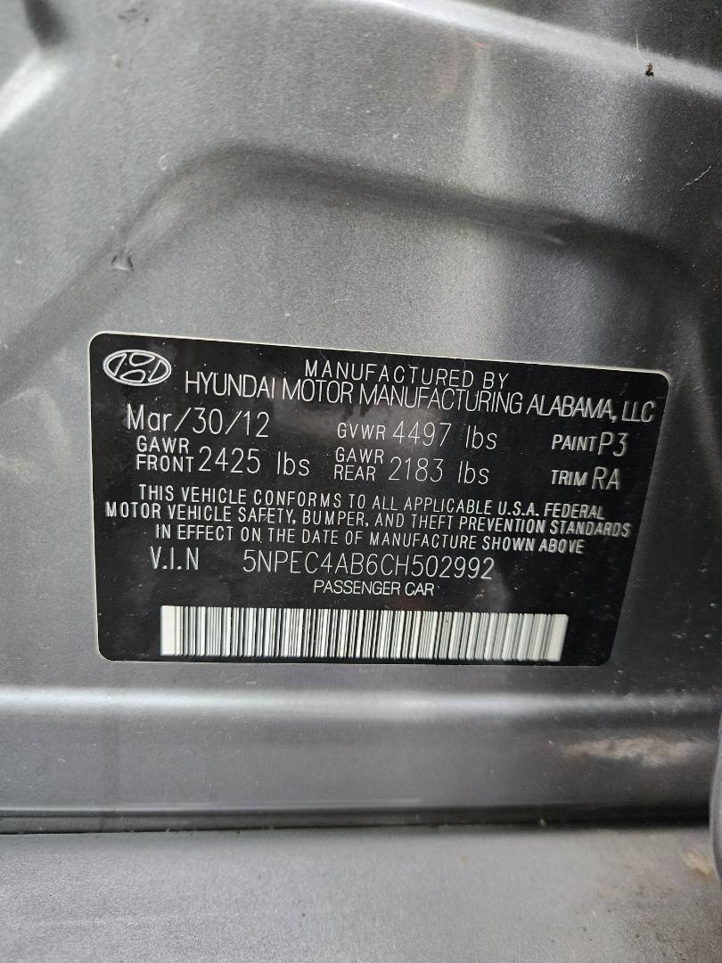 2012 HYUNDAI SONATA — 207897 Miles — Lot 756886 — Souq - Marhaba Auctions Used Cars - Image 13