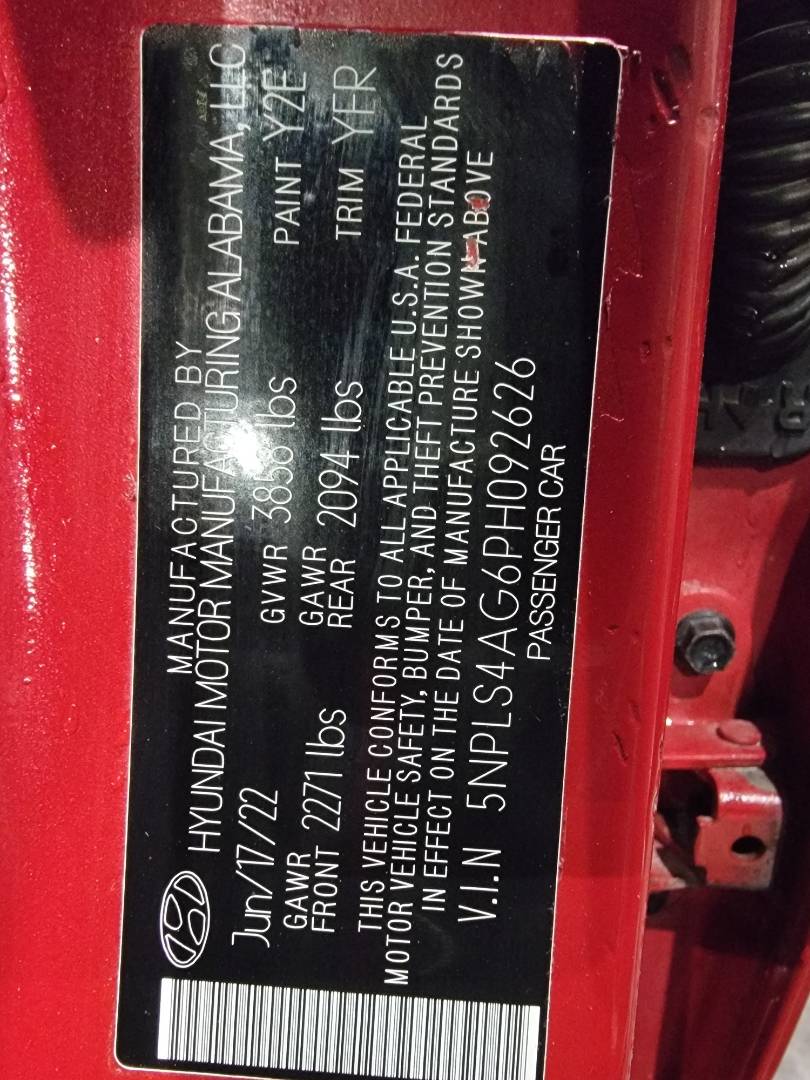 2023 HYUNDAI ELANTRA — 4348 Miles — Lot H092626 - Marhaba Auctions Used Cars - Image 3