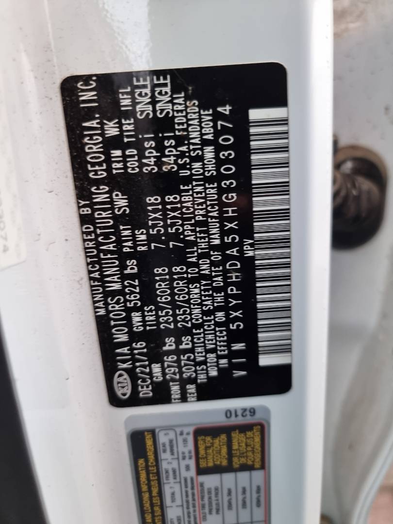 KIA SORENTO 2017 - Marhaba Auction Used Cars - Image 9