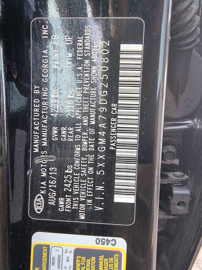2013 KIA OPTIMA — 153373 Miles — Lot 125487 — Ind. 12 - Marhaba Auctions Used Cars - Image 9