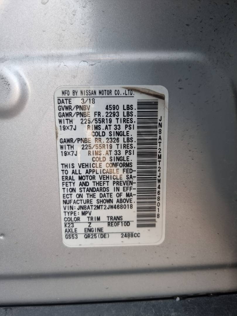 2018 NISSAN ROGUE — 185153 Miles — Lot W468018 — Ind. 12 - Marhaba Auctions Used Cars - Image 9
