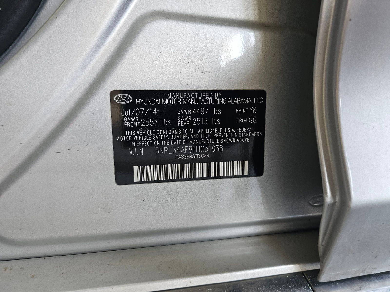 HYUNDAI SONATA SPORT 2015 - Marhaba Auction Used Cars - Image 9