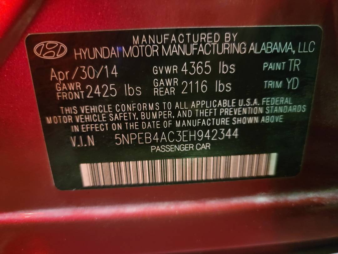 2014 HYUNDAI SONATA — 156941 Miles — Lot 942344 - Marhaba Auctions Used Cars - Image 10