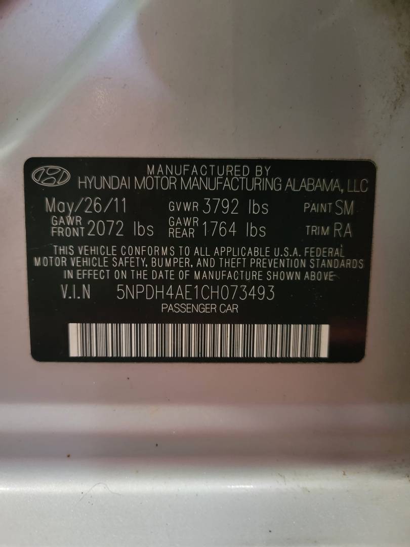 2012 HYUNDAI ELANTRA — 183975 Miles — Lot CH073493 — Main - Marhaba Auctions Used Cars - Image 10